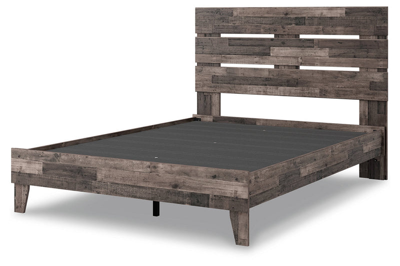 Neilsville Multi Gray Queen Panel Platform Bed - Gate FurnitureQueen Bed