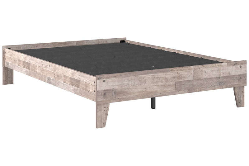 Neilsville Whitewash Full Platform Bed - Gate FurnitureFull Bed