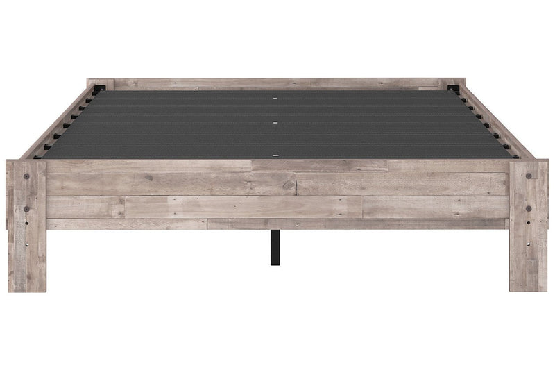 Neilsville Whitewash Queen Platform Bed - Gate FurnitureQueen Bed