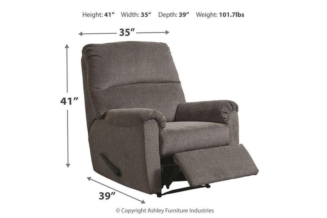 Nerviano Gray Recliner - Gate FurnitureRecliner
