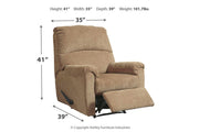 Nerviano Mocha Recliner - Gate FurnitureRecliner
