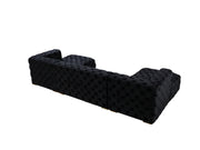 Neva Black Velvet Double Chaise Sectional - Gate FurnitureSectional