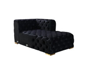 Neva Black Velvet Double Chaise Sectional - Gate FurnitureSectional