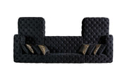 Neva Black Velvet Double Chaise Sectional - Gate FurnitureSectional