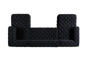 Neva Black Velvet Double Chaise Sectional - Gate FurnitureSectional