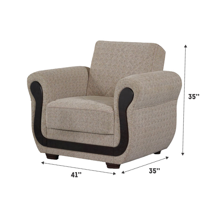 Newark 41 in. Convertible Sleeper Chair in Beige with Storage - CH-NEWARK - Gate Furniture