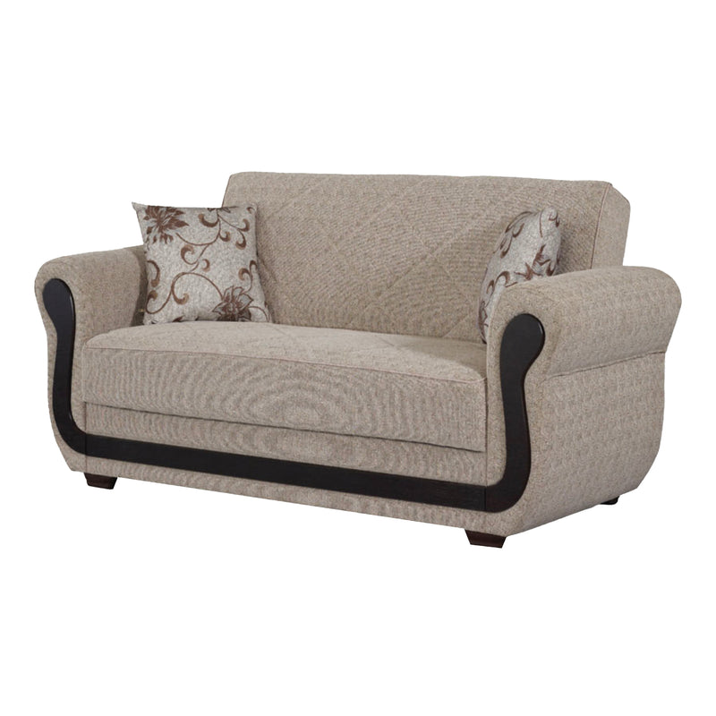 Newark 67 in. Convertible Sleeper Loveseat in Beige with Storage - Gate FurnitureLoveseat