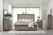 Newell Light Brown Upholstered Panel Bedroom Set - Gate FurnitureBedroom Set