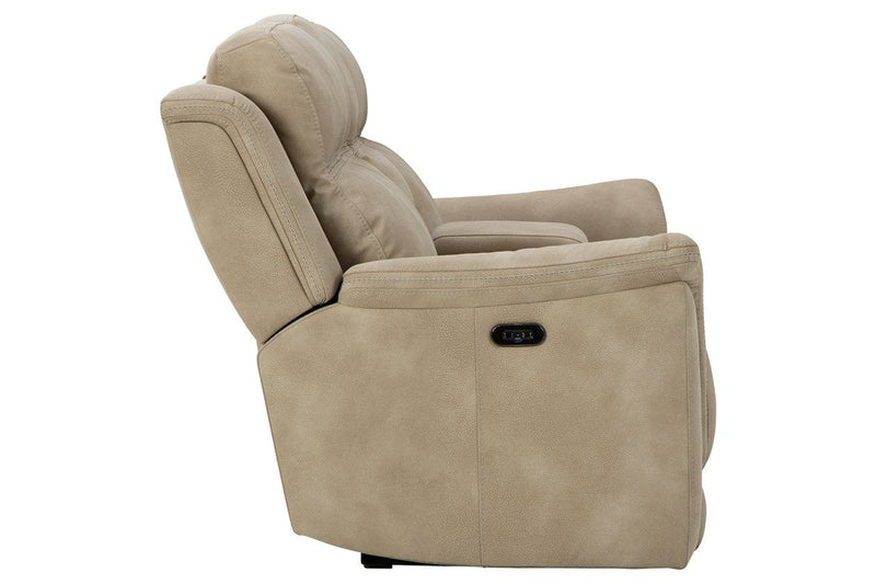 Next - Gen DuraPella Sand Power Reclining Loveseat with Console - Gate FurniturePower Reclining Loveseat