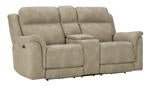 Next - Gen DuraPella Sand Power Reclining Loveseat with Console - Gate FurniturePower Reclining Loveseat