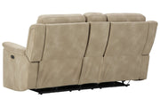 Next - Gen DuraPella Sand Power Reclining Loveseat with Console - Gate FurniturePower Reclining Loveseat