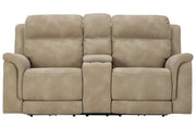 Next - Gen DuraPella Sand Power Reclining Loveseat with Console - Gate FurniturePower Reclining Loveseat