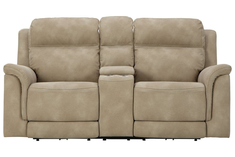 Next - Gen DuraPella Sand Power Reclining Loveseat with Console - Gate FurniturePower Reclining Loveseat