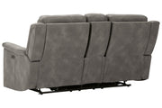 Next - Gen DuraPella Slate Power Reclining Loveseat with Console - Gate FurniturePower Reclining Loveseat