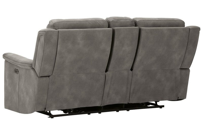Next - Gen DuraPella Slate Power Reclining Loveseat with Console - Gate FurniturePower Reclining Loveseat