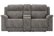 Next - Gen DuraPella Slate Power Reclining Loveseat with Console - Gate FurniturePower Reclining Loveseat