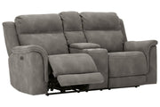 Next - Gen DuraPella Slate Power Reclining Loveseat with Console - Gate FurniturePower Reclining Loveseat