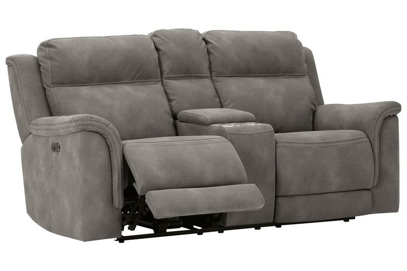 Next - Gen DuraPella Slate Power Reclining Loveseat with Console - Gate FurniturePower Reclining Loveseat