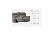 Next - Gen DuraPella Slate Power Reclining Loveseat with Console - Gate FurniturePower Reclining Loveseat