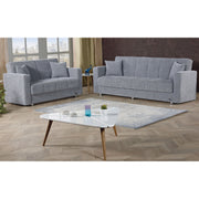 Niagara 64 in. Convertible Sleeper Loveseat in Gray with Storage - Gate FurnitureLoveseat