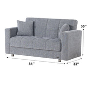 Niagara 64 in. Convertible Sleeper Loveseat in Gray with Storage - Gate FurnitureLoveseat