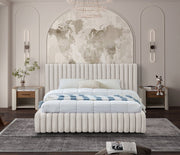 Nico Velvet Full Bed Cream - NicoCream-F