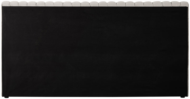 Nico Velvet Full Bed Cream - NicoCream-F