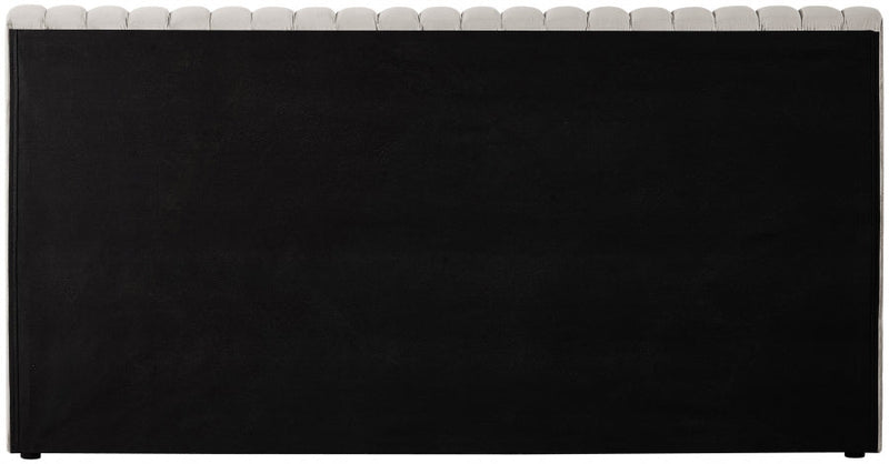 Nico Velvet King Bed Cream - Gate FurnitureKing Bed