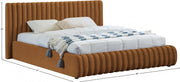 Nico Velvet King Bed Saddle - Gate FurnitureKing Bed