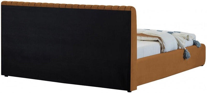 Nico Velvet King Bed Saddle - Gate FurnitureKing Bed
