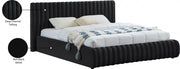 Nico Velvet Queen Bed Black - Gate FurnitureQueen Bed