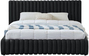 Nico Velvet Queen Bed Black - Gate FurnitureQueen Bed