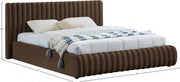 Nico Velvet Queen Bed Brown - Gate FurnitureQueen Bed