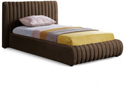 Nico Velvet Twin Bed Brown - Gate FurnitureTwin Bed