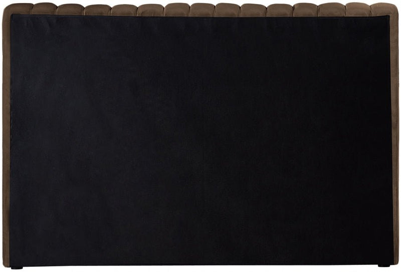 Nico Velvet Twin Bed Brown - Gate FurnitureTwin Bed