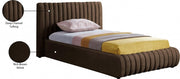 Nico Velvet Twin Bed Brown - Gate FurnitureTwin Bed