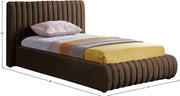 Nico Velvet Twin Bed Brown - Gate FurnitureTwin Bed