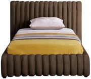 Nico Velvet Twin Bed Brown - Gate FurnitureTwin Bed