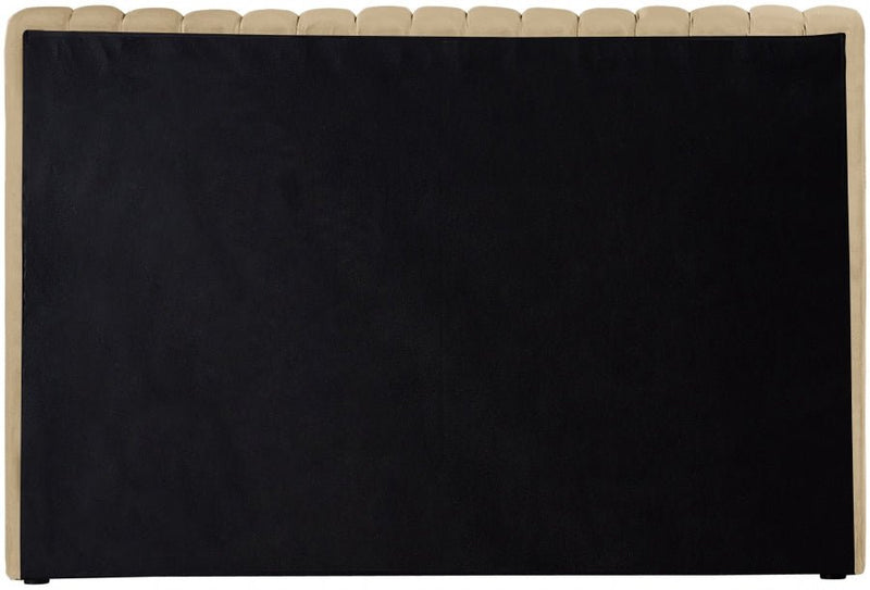 Nico Velvet Twin Bed Camel - Gate FurnitureTwin Bed