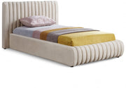 Nico Velvet Twin Bed Cream - Gate FurnitureTwin Bed