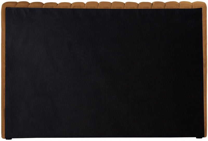 Nico Velvet Twin Bed Saddle - Gate FurnitureTwin Bed