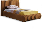 Nico Velvet Twin Bed Saddle - Gate FurnitureTwin Bed