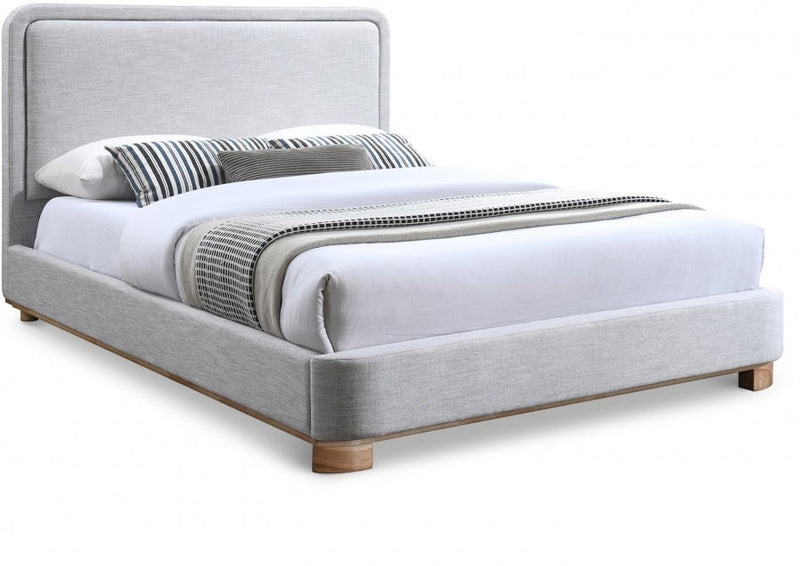 Nolita Linen Textured Fabric Full Bed Grey - Gate FurnitureFull Bed