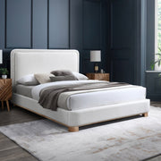Nolita Linen Textured Fabric King Bed Cream - Gate FurnitureKing Bed