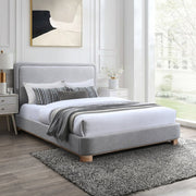 Nolita Linen Textured Fabric King Bed Grey - Gate FurnitureKing Bed