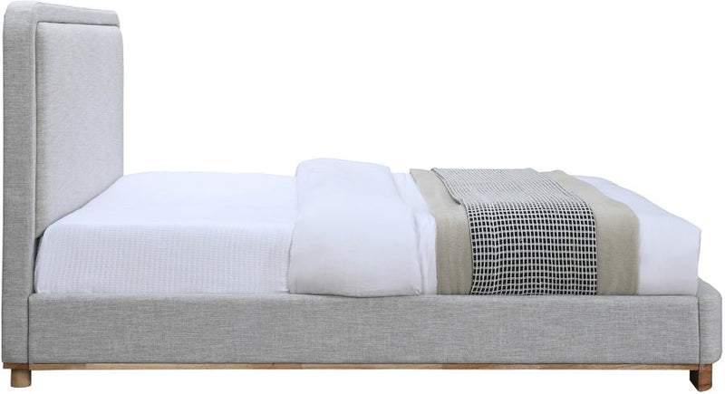Nolita Linen Textured Fabric Queen Bed Grey - Gate FurnitureQueen Bed
