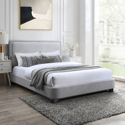Nolita Linen Textured Fabric Queen Bed Grey - Gate FurnitureQueen Bed