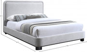 Nolita Linen Textured Fabric Queen Bed Grey - Gate FurnitureQueen Bed