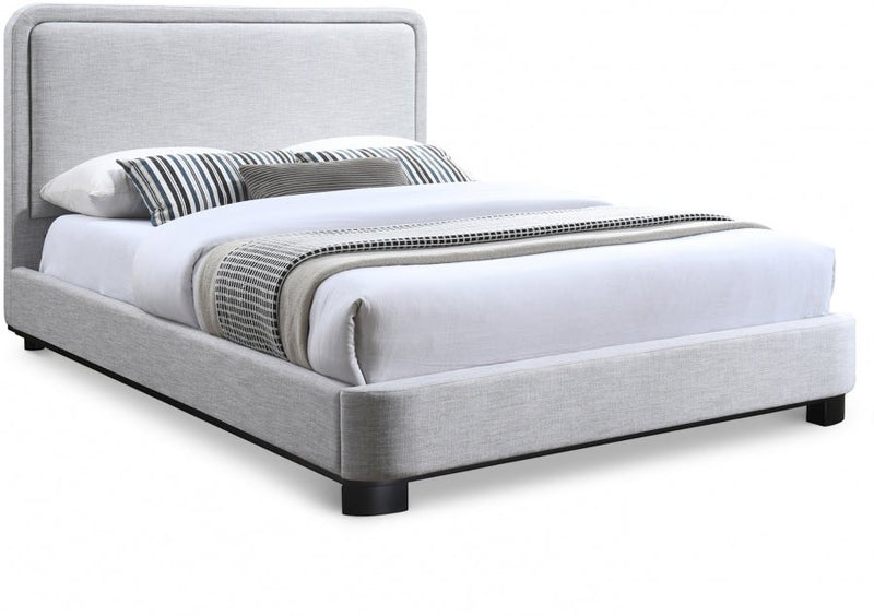 Nolita Linen Textured Fabric Queen Bed Grey - Gate FurnitureQueen Bed