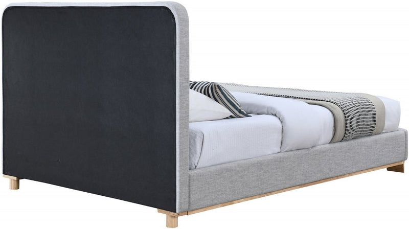 Nolita Linen Textured Fabric Queen Bed Grey - Gate FurnitureQueen Bed